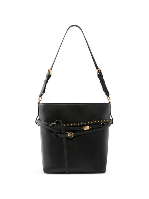 PINKO medium studded leather bucket bag - Black - zdjęcie produktu nr 1