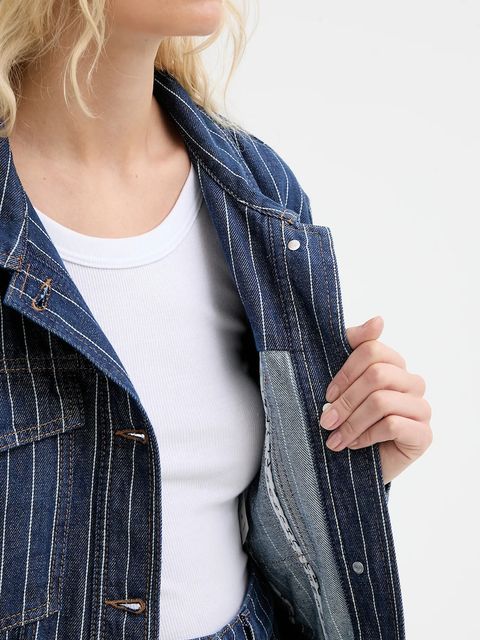 MUNTHE kurtka jeansowa LINDY kolor niebieski przejściowa 253154425316