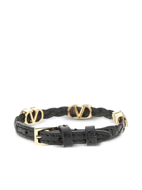 Valentino Garavani leather logo-details bracelet - Gold