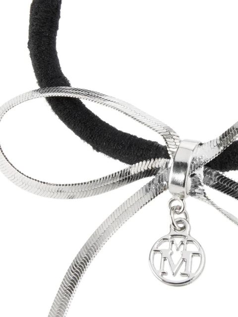 Maison Michel Mya bow-embellishment hair scrunchie - Silver - zdjęcie produktu nr 2