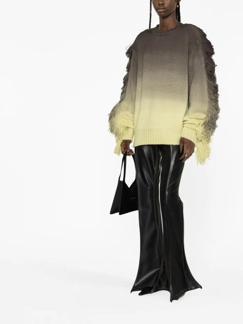 The Attico Rundie fringe-trimmed ombré sweater - Grey - zdjęcie produktu nr 2