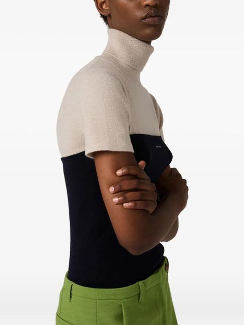 Miu Miu intarsia-logo top - Blue