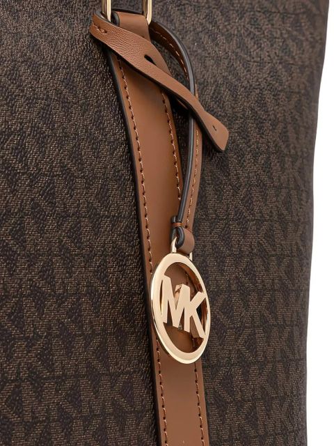 Michael Kors logo-print leather-trim tote bag - Brown