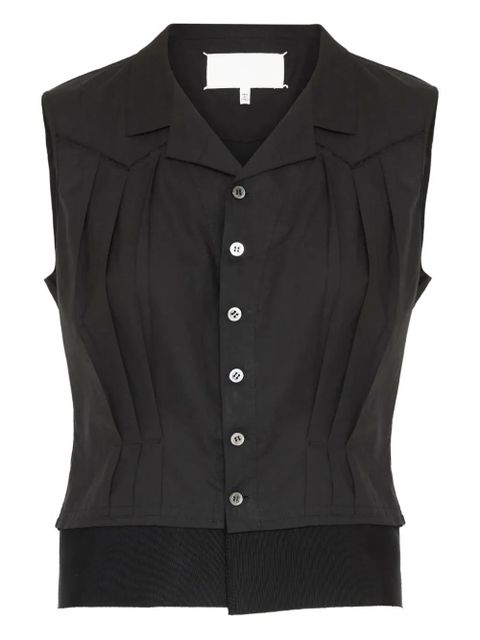 Maison Margiela pleated button-up vest - Black - zdjęcie produktu nr 1