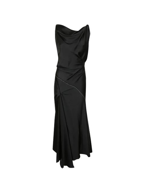 Victoria Beckham Posy asymmetric draped midi dress - Black - zdjęcie produktu nr 1
