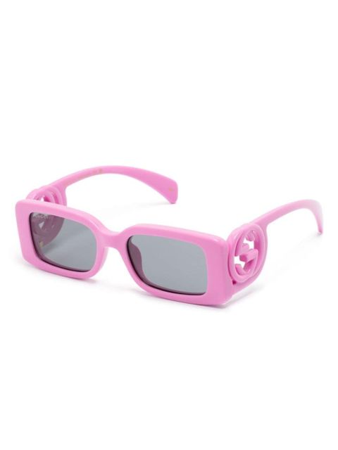 Gucci Eyewear Interlocking G rectangle-frame sunglasses - Pink