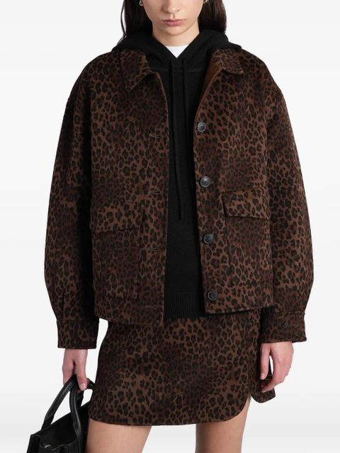 MC2 Saint Barth leopard-print flap-pocket jacket - Brown - zdjęcie produktu nr 1