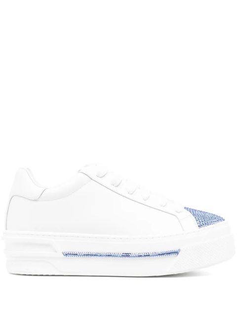 René Caovilla crystal-embellished sneakers - White - zdjęcie produktu nr 1