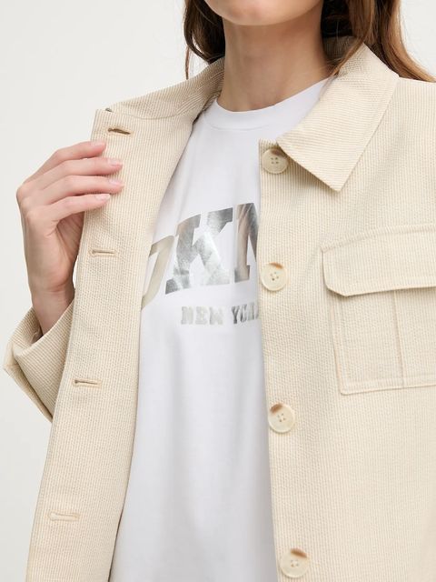 Dkny marynarka kolor beżowy jednorzędowa UD5JS035