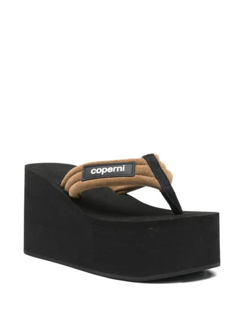 Coperni platform logo-plaque heeled sandals - Black
