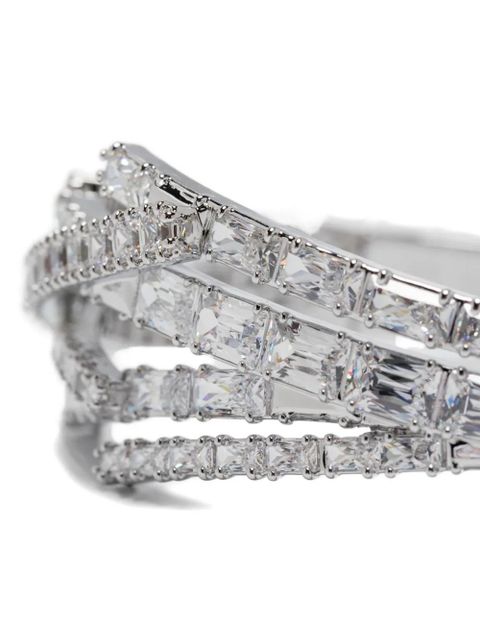Swarovski Matrix crystal-embellished rhodium-plated bracelet - Silver