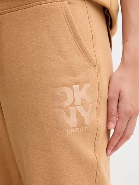 Dkny spodnie dresowe damskie kolor brązowy gładkie DP5P3758