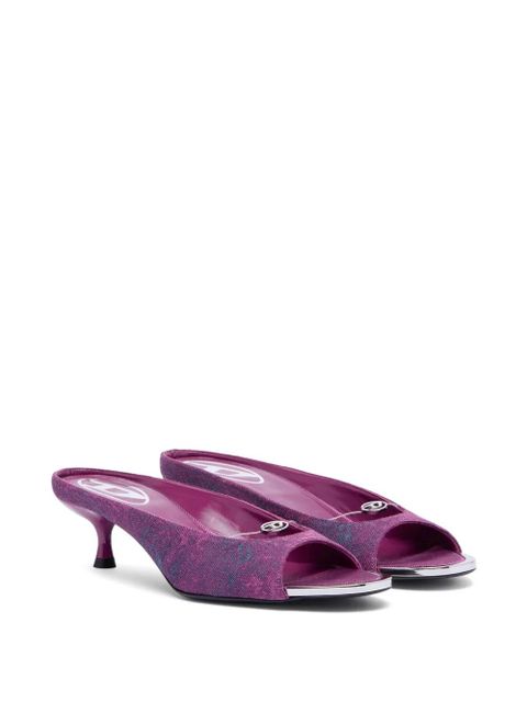 Diesel D-Diam's-Sa denim heeled mules - Purple