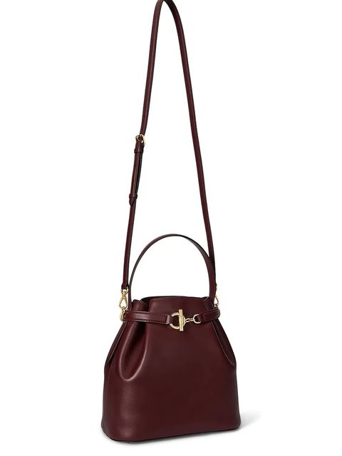 Lauren Ralph Lauren torebka skórzana kolor bordowy 431982787 - zdjęcie produktu nr 2