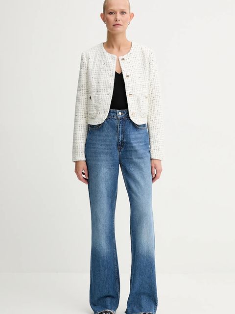 Morgan marynarka kolor biały jednorzędowa wzorzysta VGABY