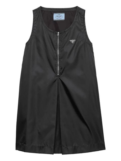 Prada pleat-detail half-zip mini dress - Black - zdjęcie produktu nr 1