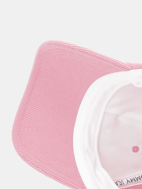 Tommy Jeans czapka z daszkiem sztruksowa kolor różowy AW0AW17908