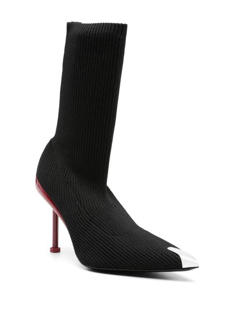 Alexander McQueen Slash Knit 90mm ankle boots - Black - zdjęcie produktu nr 2