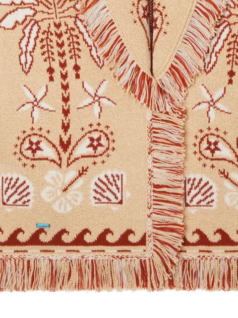 Alanui Echoes of the Island fringed cardi-coat - Neutrals