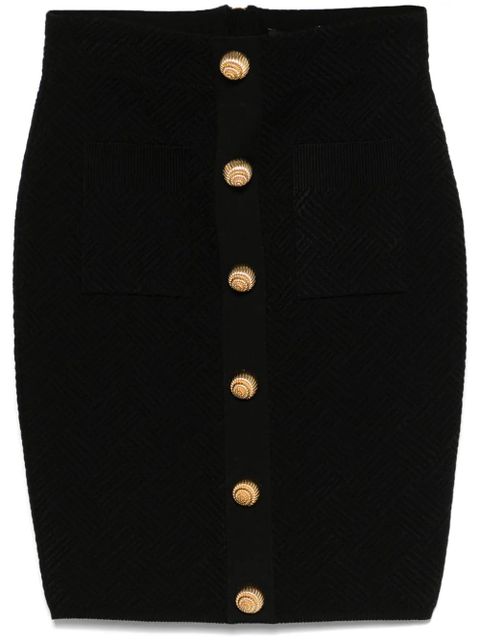 Balmain button-embellished mini skirt - Black - zdjęcie produktu nr 1