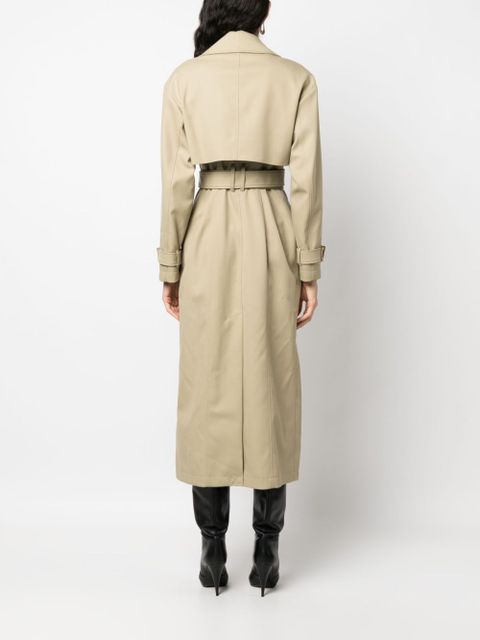 Balmain embellished gabardine trench coat - Neutrals