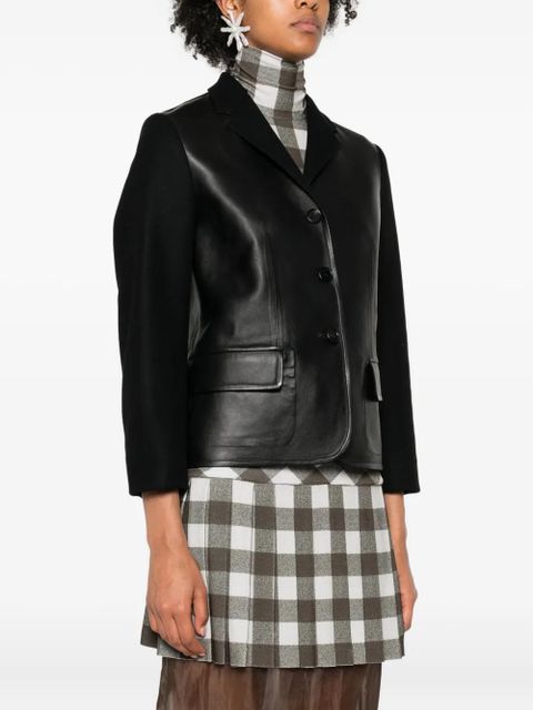 Marni leather-paneled wool jacket - Black