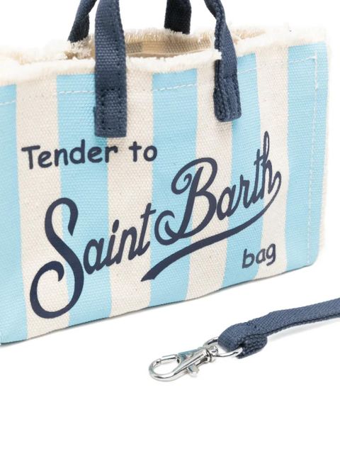 MC2 Saint Barth striped frayed phone bag - Blue