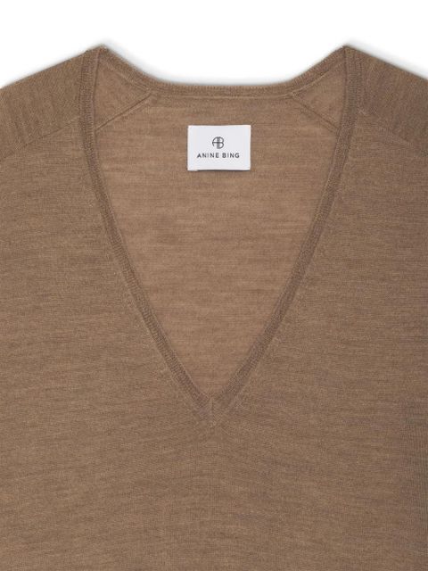 ANINE BING Aria merino wool-cashmere blend jumper - Brown
