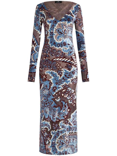 ETRO jacquard velvet dress - Blue - zdjęcie produktu nr 1