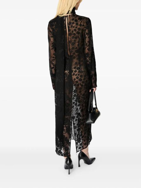 Marine Serre floral-print tie-neck maxi dress - Black