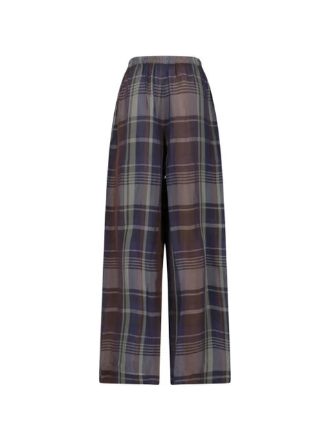 The Frankie Shop Baxter sheer tartan track pants - Blue