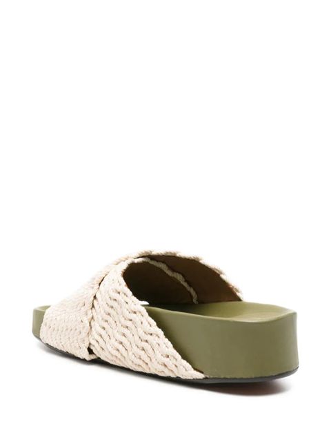 ATP Atelier crossover-strap crochet-knit sandals - White