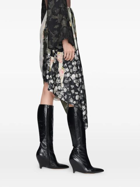 Maison Margiela floral draped skirt - Black