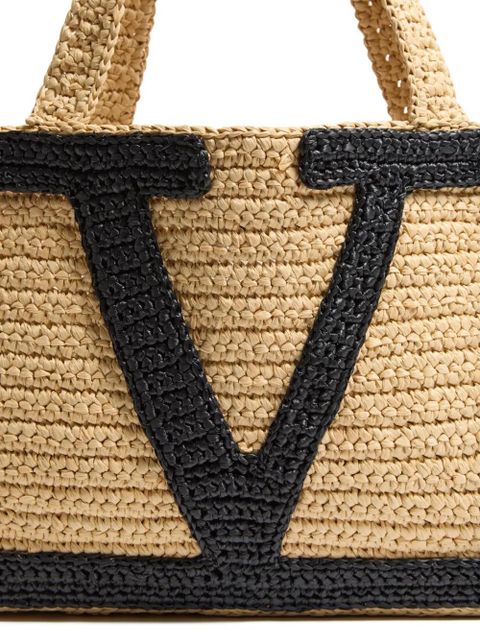 Valentino Garavani medium Viva Superstar raffia tote bag - Neutrals
