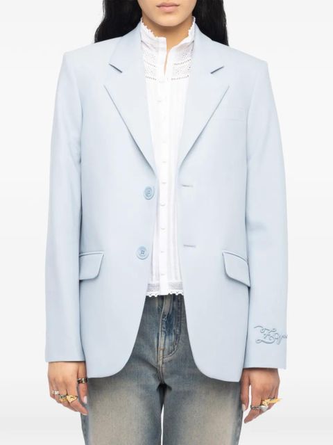 Zadig&Voltaire Vanille embroidery tailoring blazer - Blue