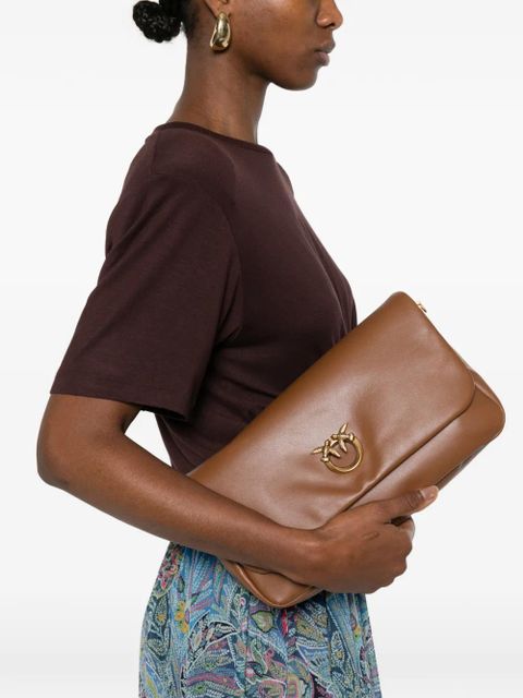 PINKO medium Click Soft Horizontal birds-detail shoulder bag - Brown - zdjęcie produktu nr 2