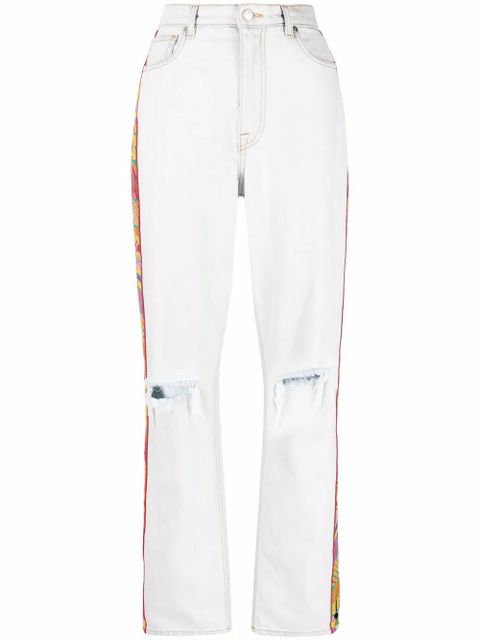 ETRO embroidered-trim straight-leg jeans - Blue - zdjęcie produktu nr 1