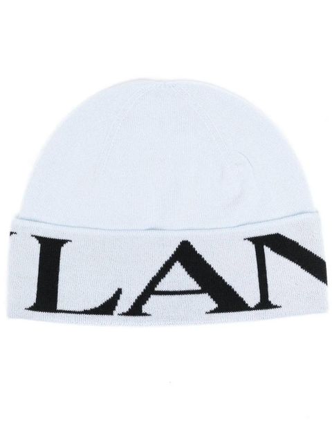 Lanvin intarsia-knit wool beanie - Blue - zdjęcie produktu nr 1