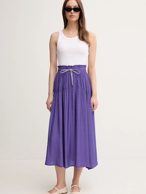 La Petite Française spódnica JOSETTE kolor fioletowy midi rozkloszowana JOSETTE