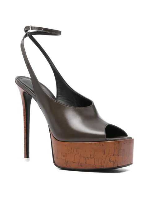 The Attico Ornella ankle-strap platform sandals - Brown - zdjęcie produktu nr 2