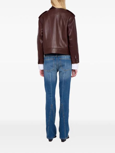 Zadig&Voltaire Kimo button leather jacket - Red