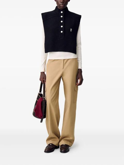 Claudie Pierlot logo-embroidered knitted vest - Black