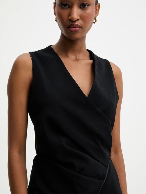 Answear.LAB kamizelka kolor czarny oversize