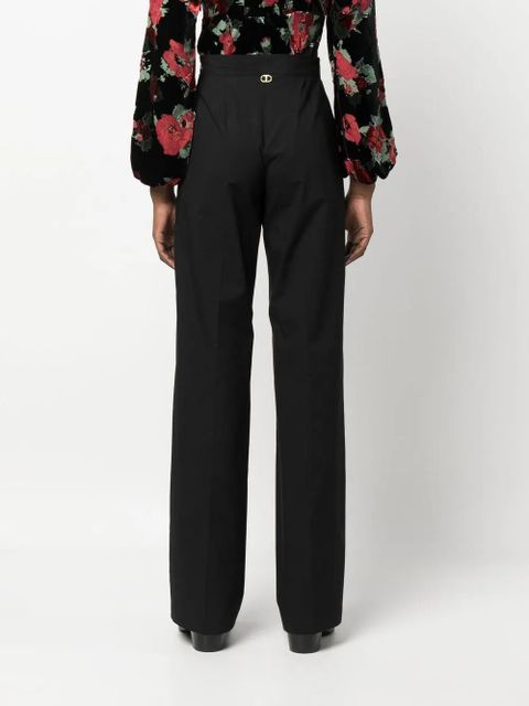 TWINSET high-waisted straight-leg trousers - Black