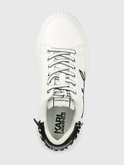 Karl Lagerfeld sneakersy skórzane KREEPER LO kolor biały KL42372