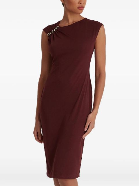 Lauren Ralph Lauren ruched chain dress - Brown