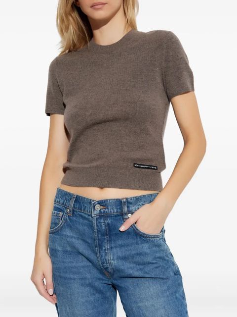 Alexander Wang logo-label knitted top - Brown