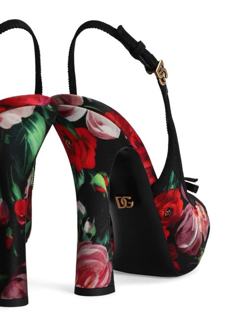 Dolce & Gabbana floral-print pumps - Black