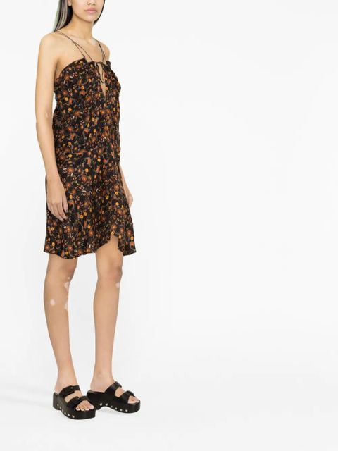 ISABEL MARANT floral-print ruched dress - Black