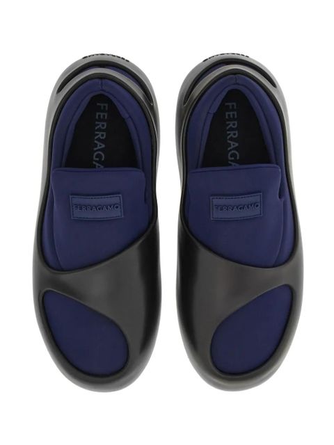 Ferragamo Hybrid logo-patch slip-on sneakers - Blue